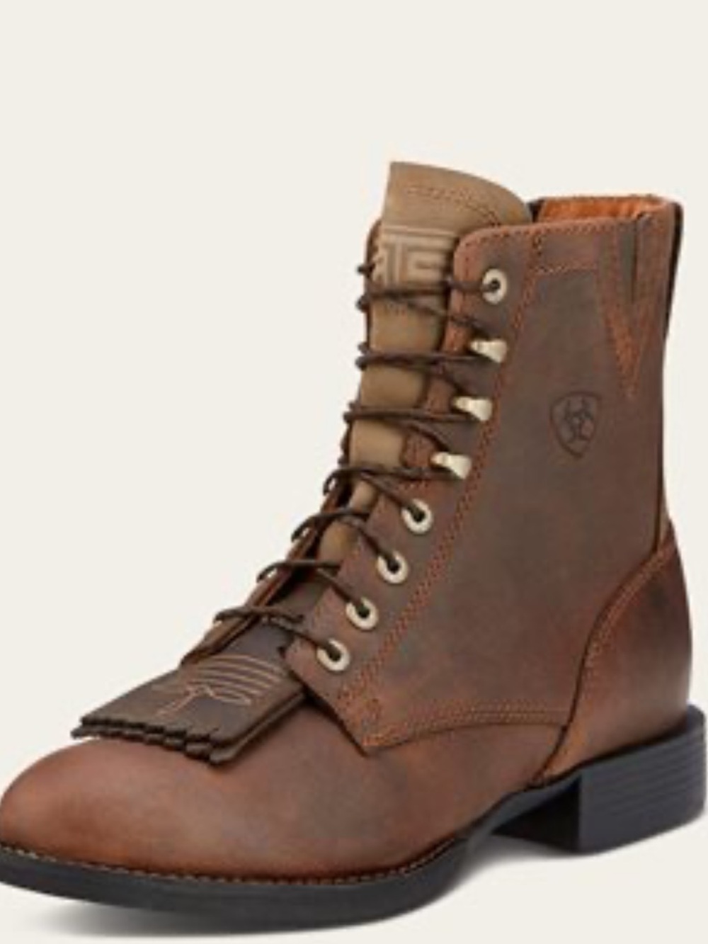 Ariat women’s 7.5 near new warm under 10 times Brown Leather Lace-Up Boots